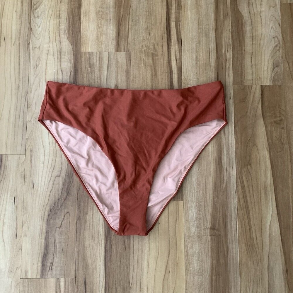 J.Crew Brick Red High Waisted Swim Bikini Bottom Size XXL New